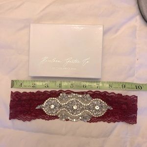 Maroon wedding garter